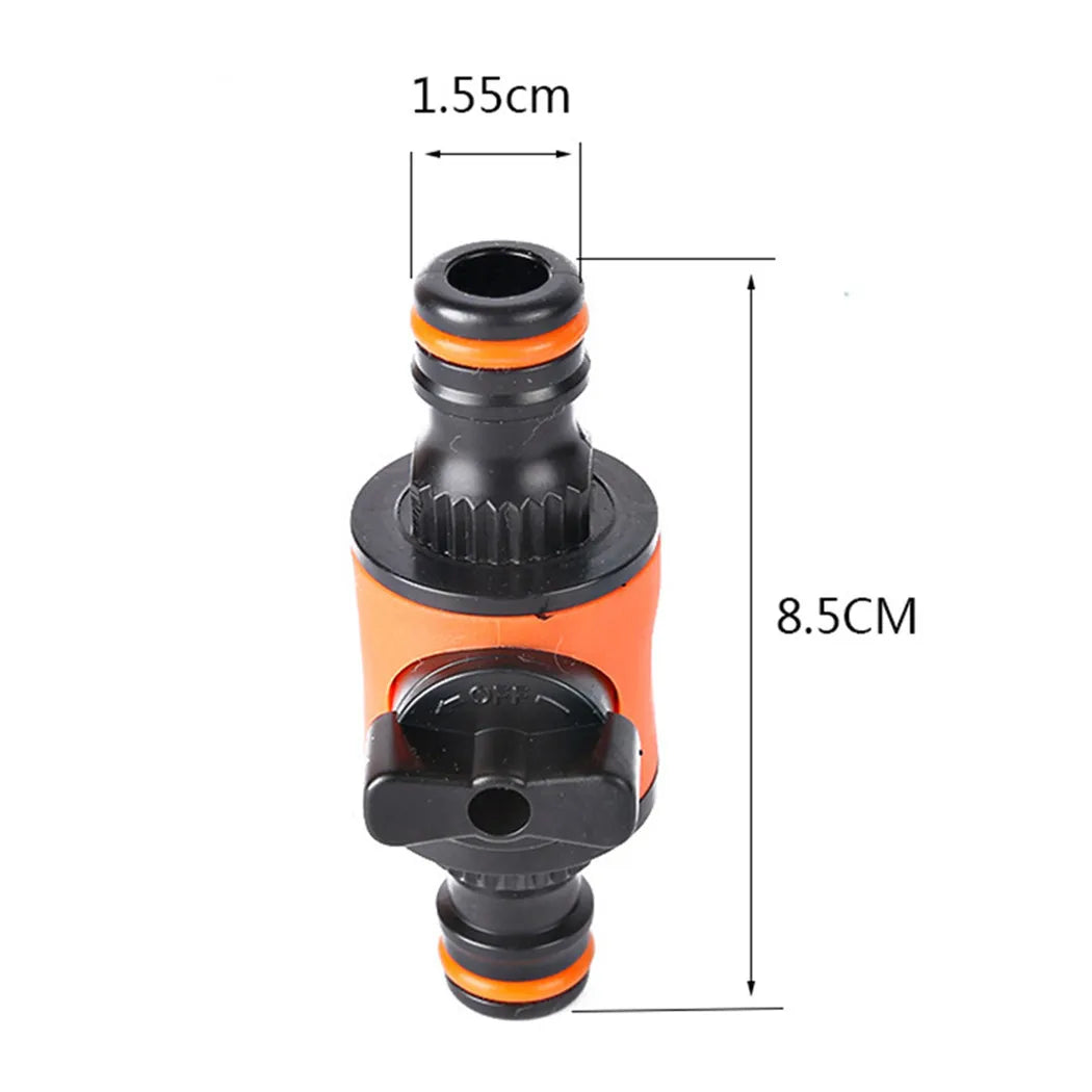 2PCS Garden Hose Shut-Off Valve Connectors – 16mm Quick Coupler In-Line Faucet Fittings for Irrigation & Water Control