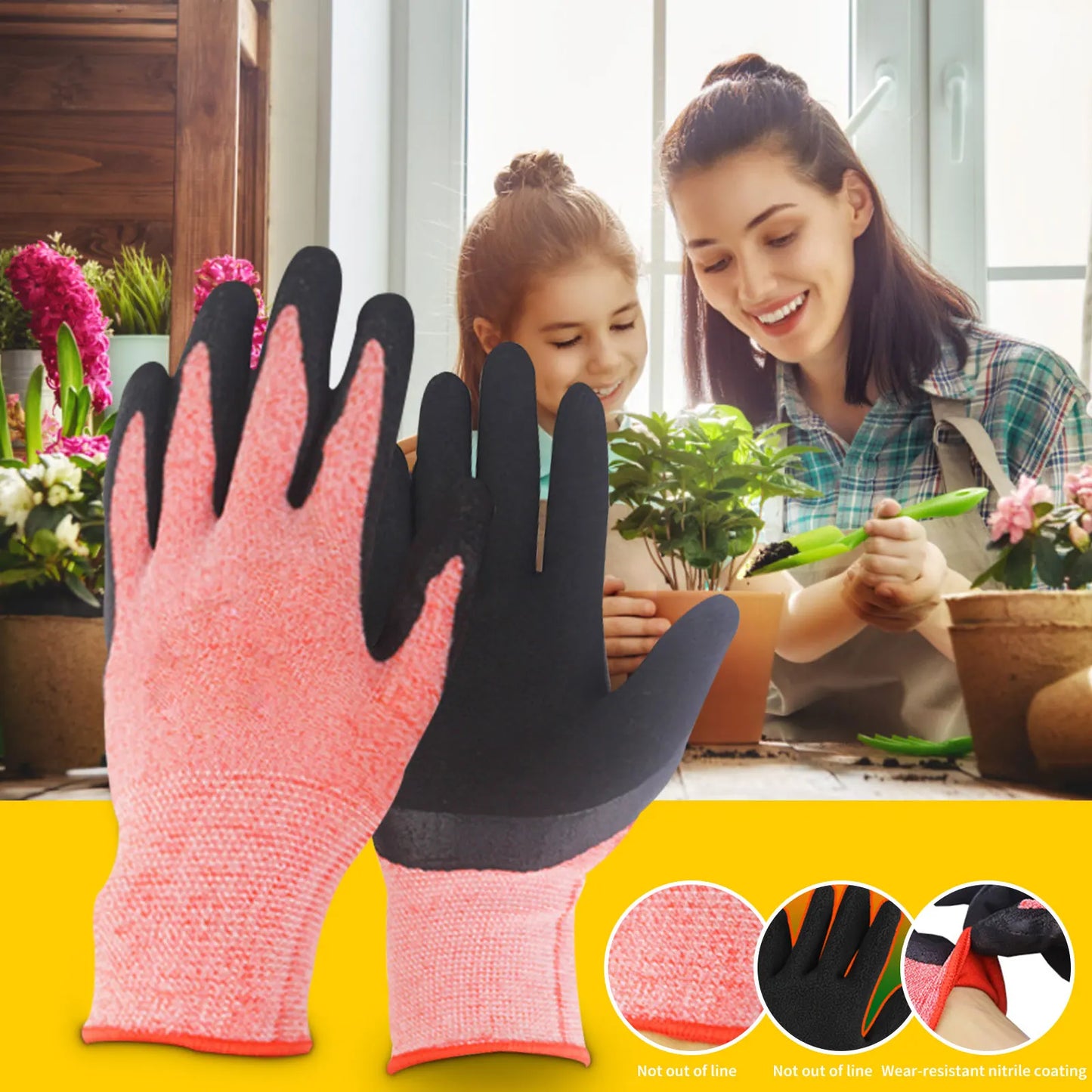 1 Pair Breathable Gardening Gloves for Men & Women – Outdoor Work