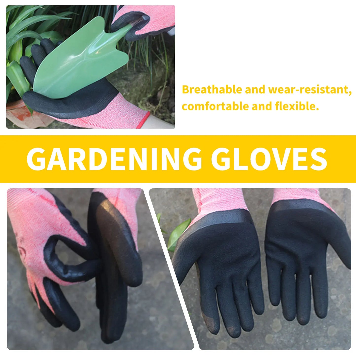 1 Pair Breathable Gardening Gloves for Men & Women – Outdoor Work
