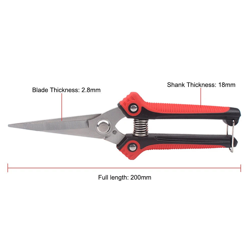 RDDSPON Stainless Steel Pruning Shears – Sharp Bypass Branch Scissors with Non-Slip Handle