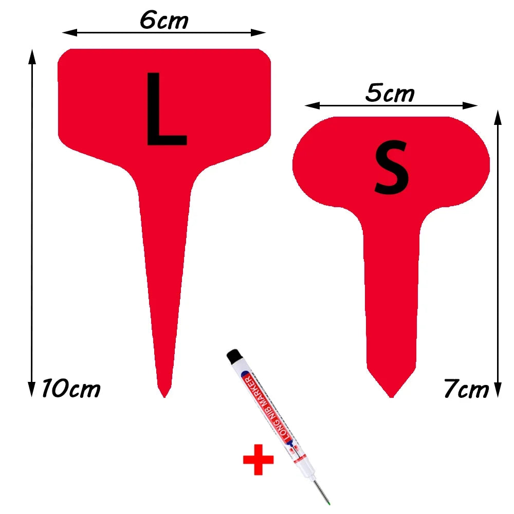 50/100pcs T-Shape Waterproof Plant Tags – PVC Garden Labels + Pen