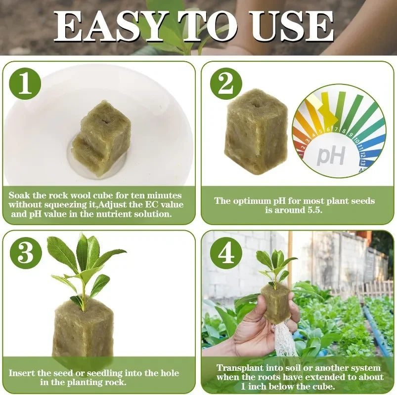 Sponge & Rock Wool Starter Plugs for Hydroponic Seed Propagation