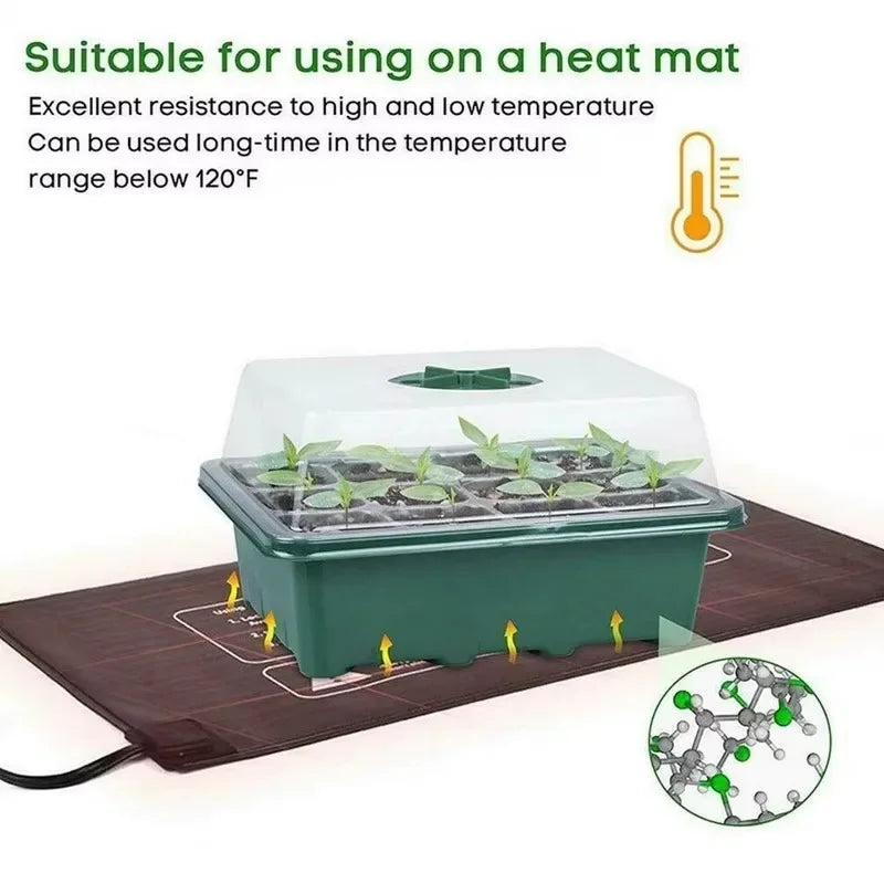 12-Cell Seed Starter Tray with Dome for Indoor Gardening