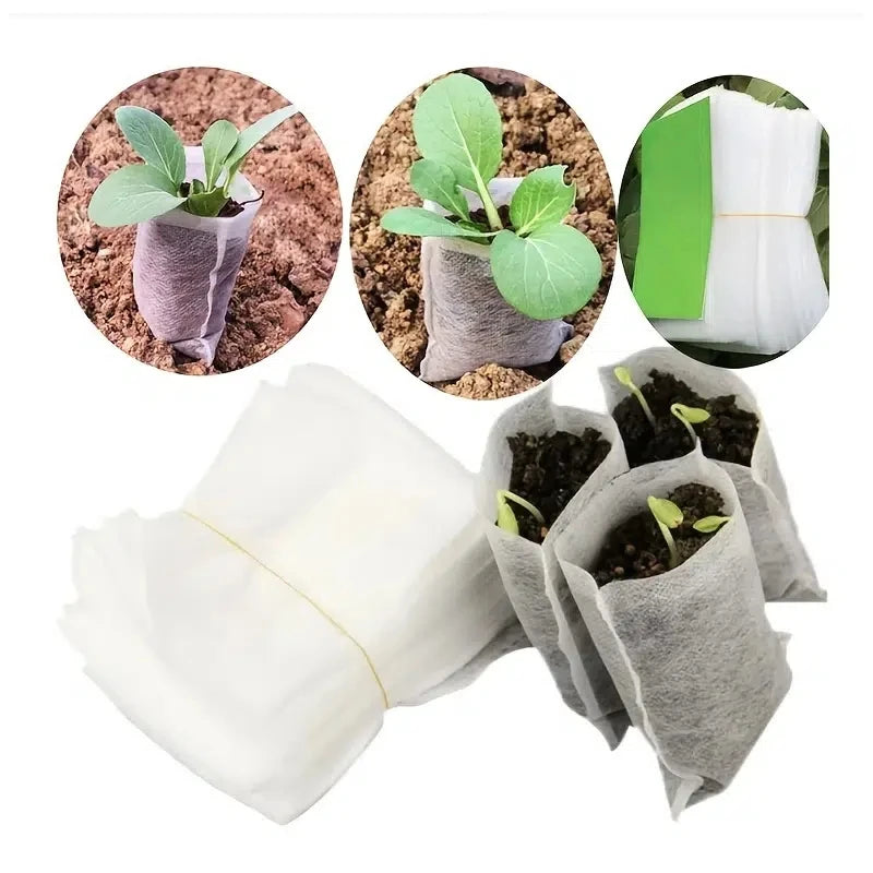 100pcs Nonwoven Seedling Nursery Bags – Eco-Friendly Plant Grow Bags
