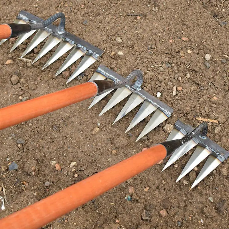 Heavy Duty Metal Weeding Hoe Rake – Carbon Steel Garden Tool
