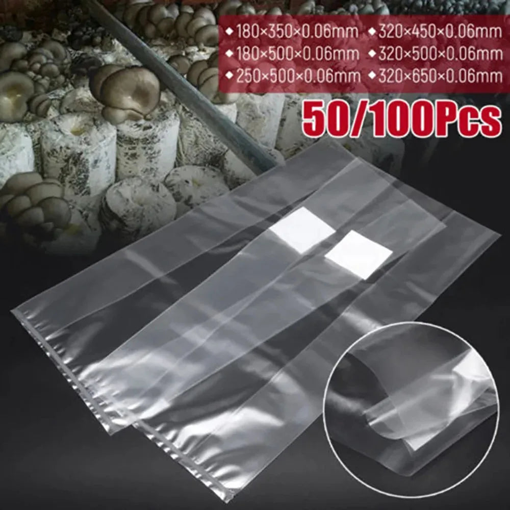 Mushroom Spawn Grow Bags – PVC High-Temp Ventilated Substrate Bags