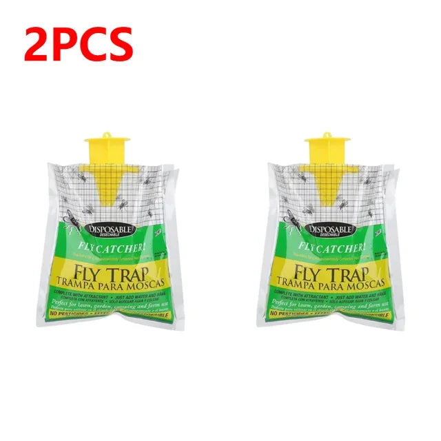 Disposable Fly Trap Catcher Bag – Hanging Non-Toxic Fly Killer with Bait for Garden & Household Use