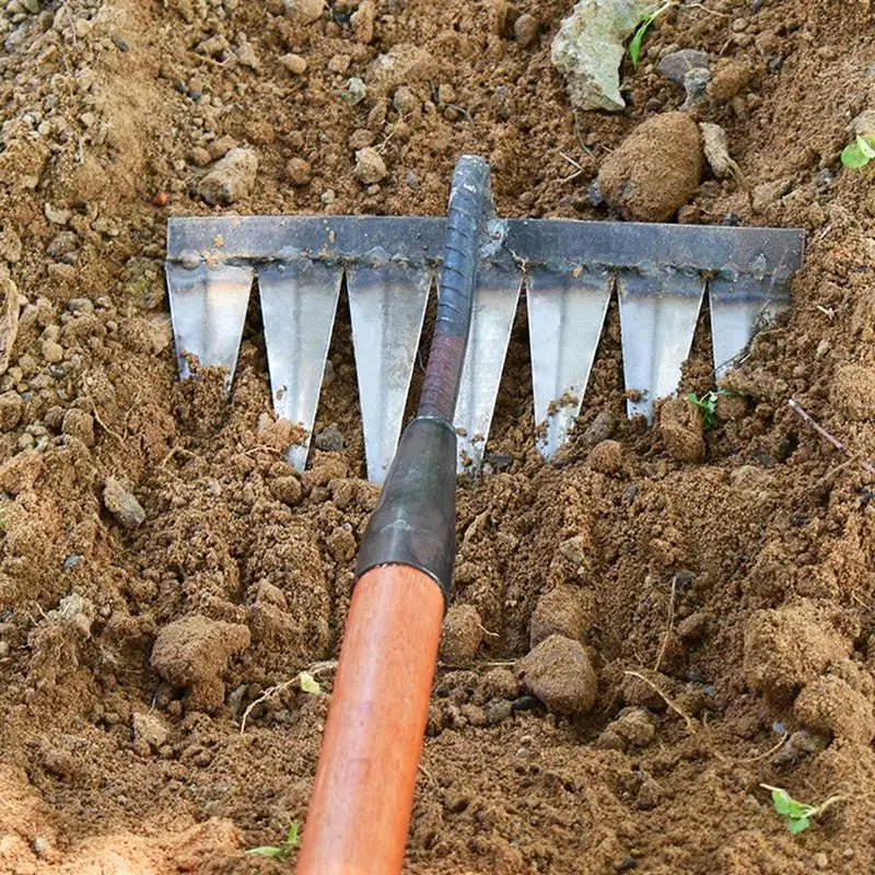 Heavy Duty Metal Weeding Hoe Rake – Carbon Steel Garden Tool