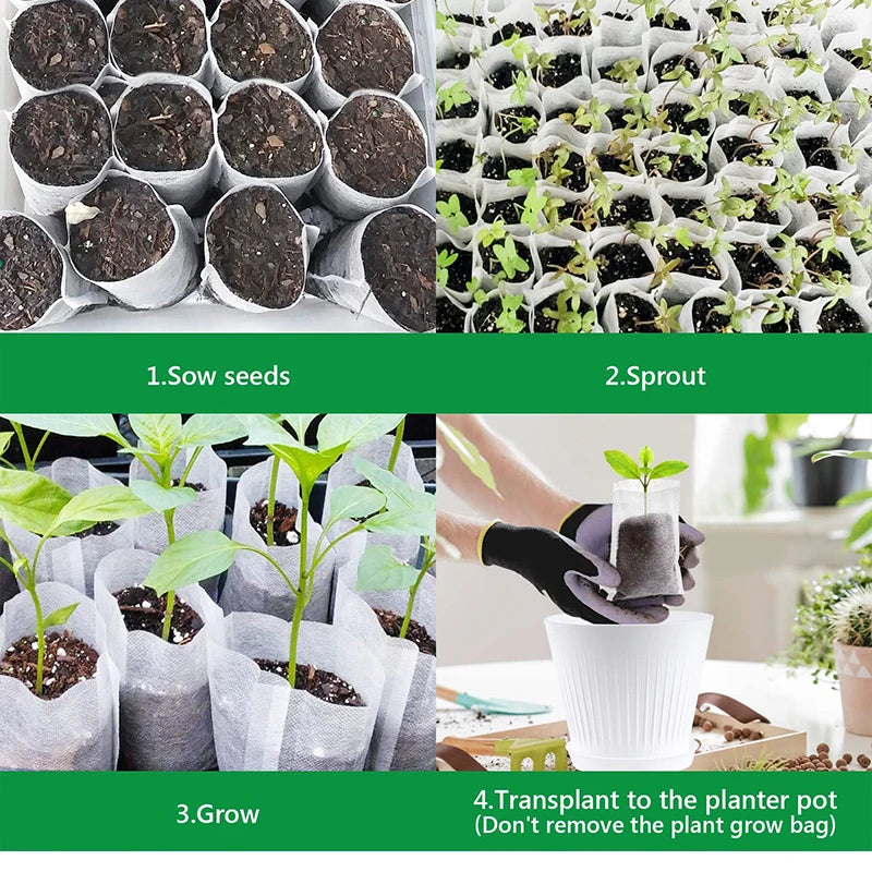 Biodegradable Fabric Seedling Grow Bags for Easy Transplanting