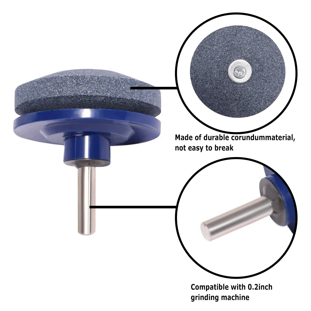 Lawn Mower Blade Sharpener – Universal Drill Attachment, Durable Grinding Stone