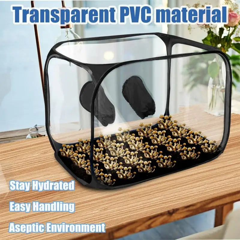 Mushroom Growing Tent with Still Air Box — PVC Propagation Station for Home Cultivation & Observation