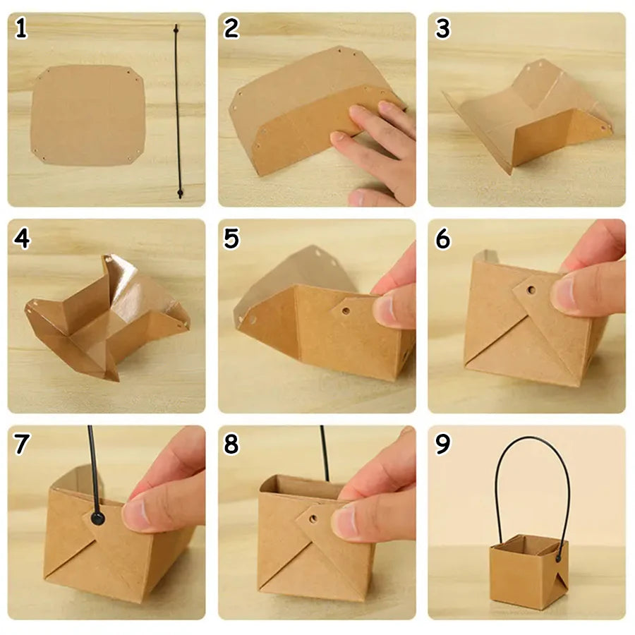 5–20pcs Kraft Paper Plant Boxes – Foldable Hanging Pots 6cm