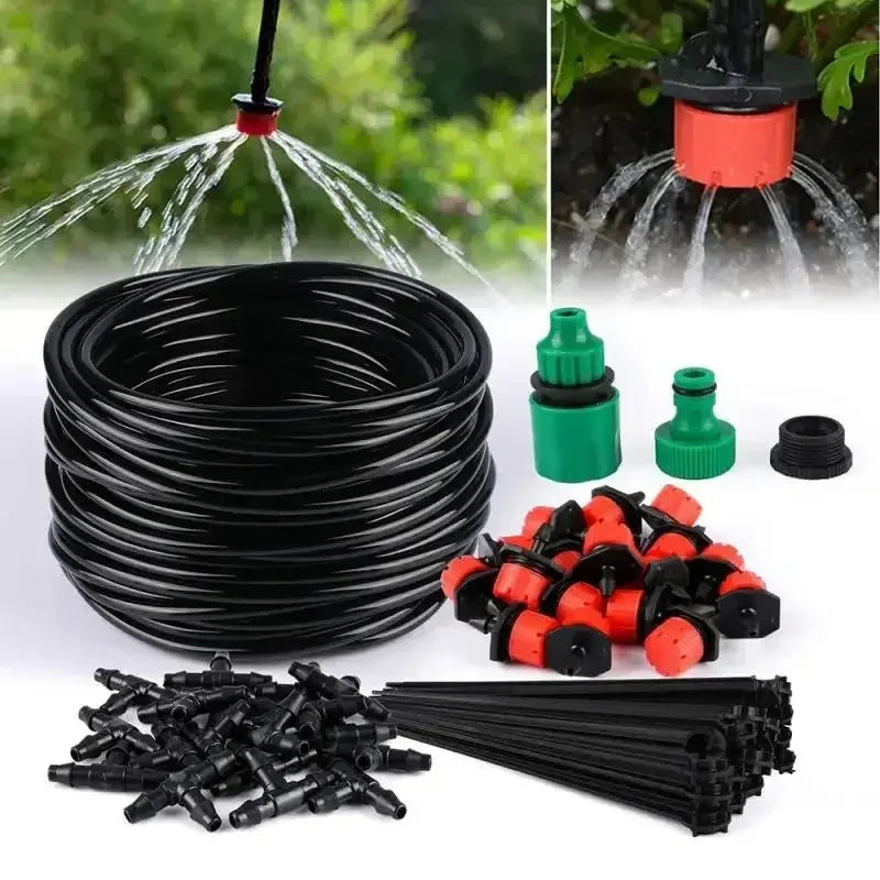 Automatic Micro Drip Irrigation Kit – Adjustable Nozzle Garden Watering System for Lawns, Patios & Greenhouses