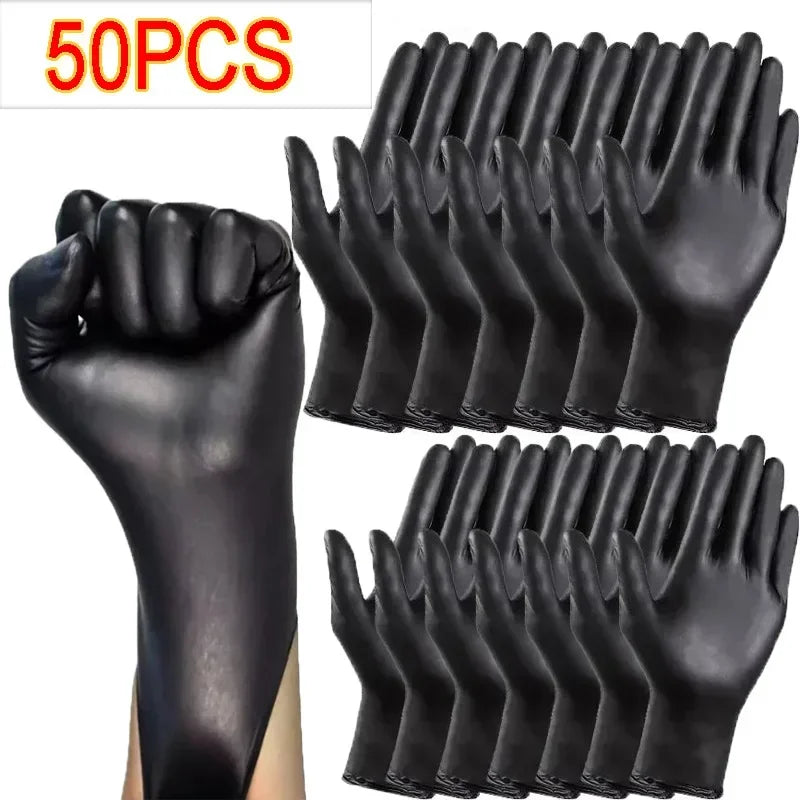 Black XL Nitrile Disposable Gloves – Powder-Free, Waterproof, Latex-Free for Cleaning, Industry & Cooking (100PCS)