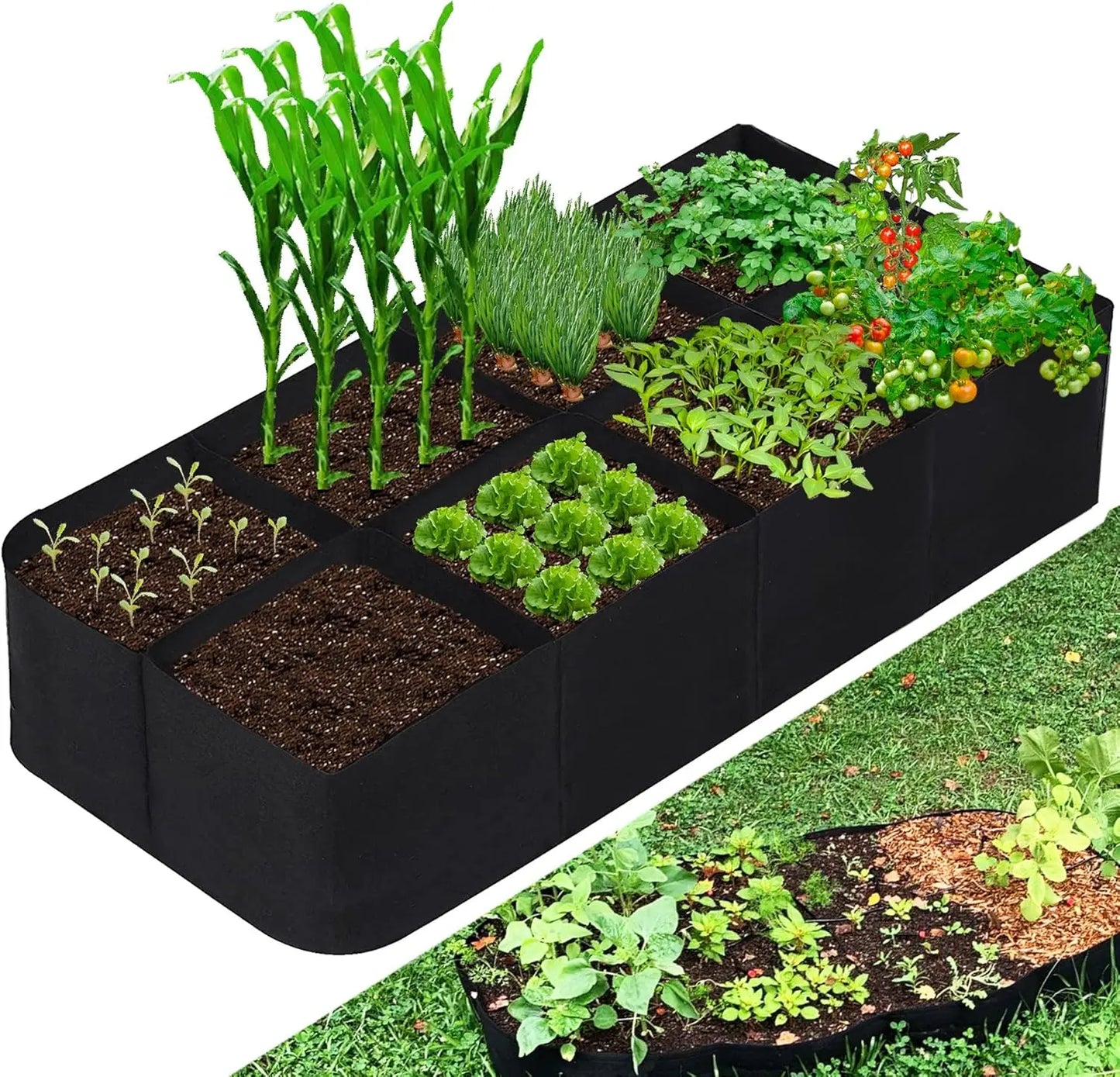 Large Garden Planting Grow Bag — Portable Nursery & Vegetable Planter for Outdoor Gardening, Trees, Herbs & Rooted Plants