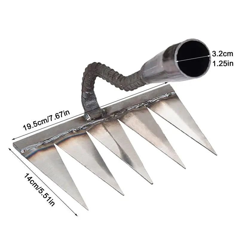 Heavy Duty Metal Weeding Hoe Rake – Carbon Steel Garden Tool