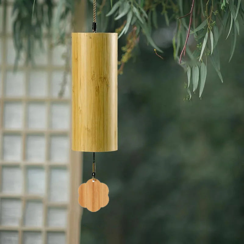 Bamboo Wind Chime – 8-Tone Zen Meditation Chimes with C, G, Am, Dm Chords for Home & Garden