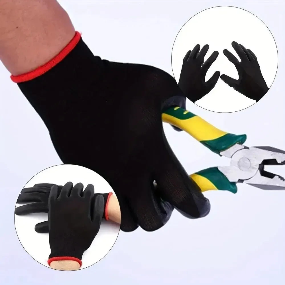 10 Pairs Durable Safety Gloves – Anti-Slip, Wear-Resistant, ESD Protection for Gardening & Woodworking