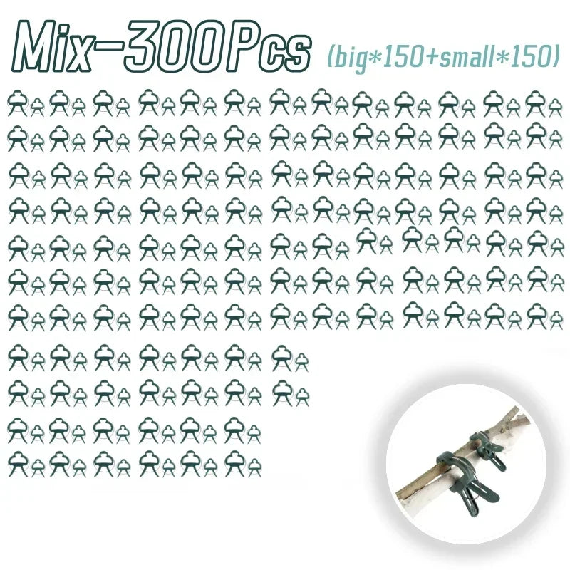 20–500PCS Reusable Plant Support Clips – Stem & Vine Fasteners for Tomatoes, Flowers & Vegetables