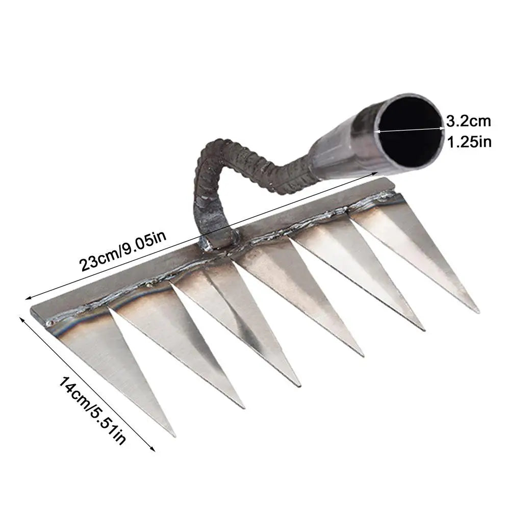 Heavy Duty Metal Weeding Hoe Rake – Carbon Steel Garden Tool