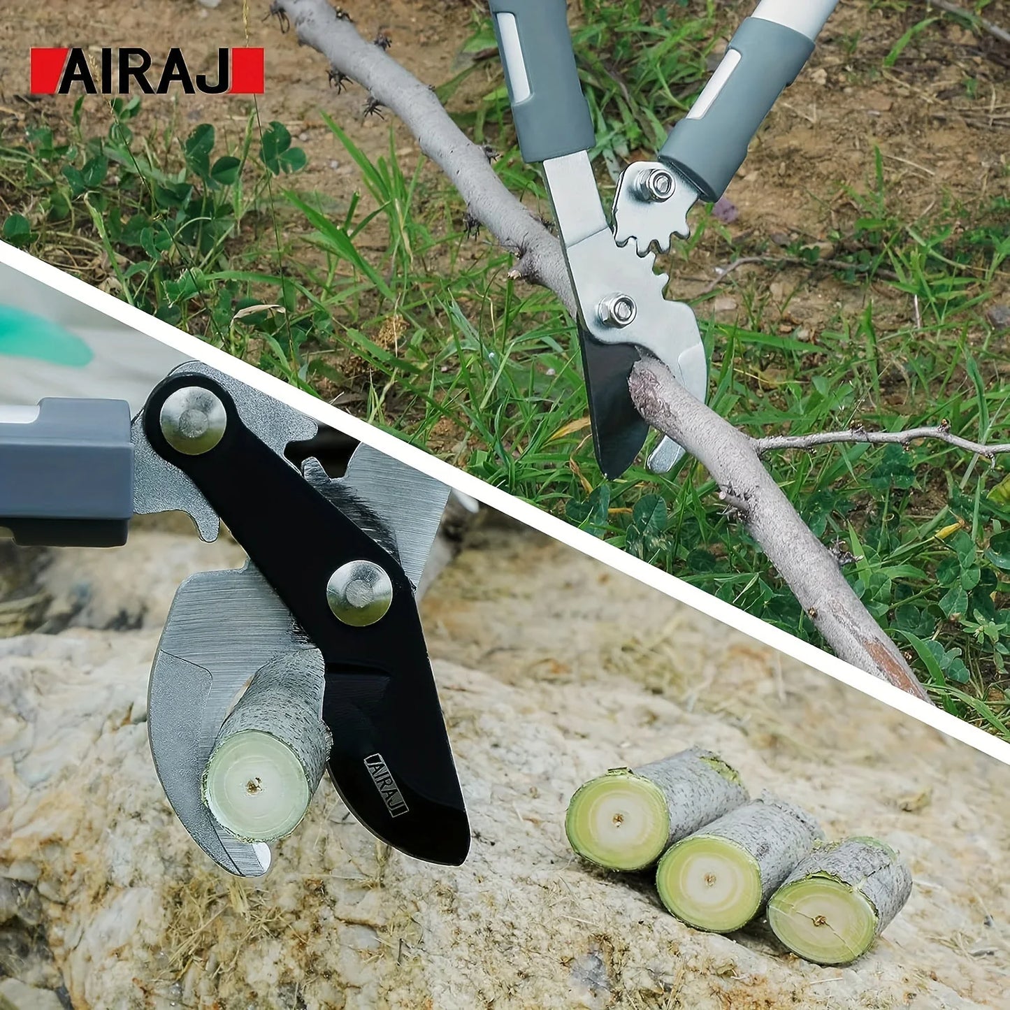 AIRAJ Long-Handle Pruning Shears – Heavy-Duty Garden Lopper Tool