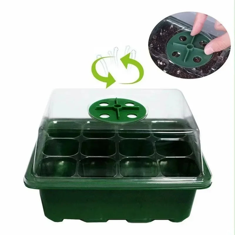 12-Cell Seed Starter Tray with Dome for Indoor Gardening