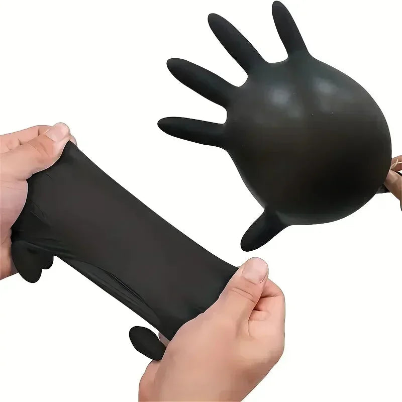 Black XL Nitrile Disposable Gloves – Powder-Free, Waterproof, Latex-Free for Cleaning, Industry & Cooking (100PCS)
