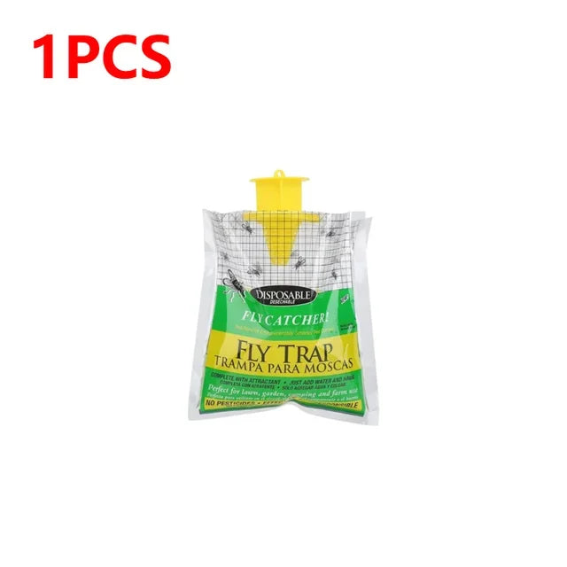 Disposable Fly Trap Catcher Bag – Hanging Non-Toxic Fly Killer with Bait for Garden & Household Use