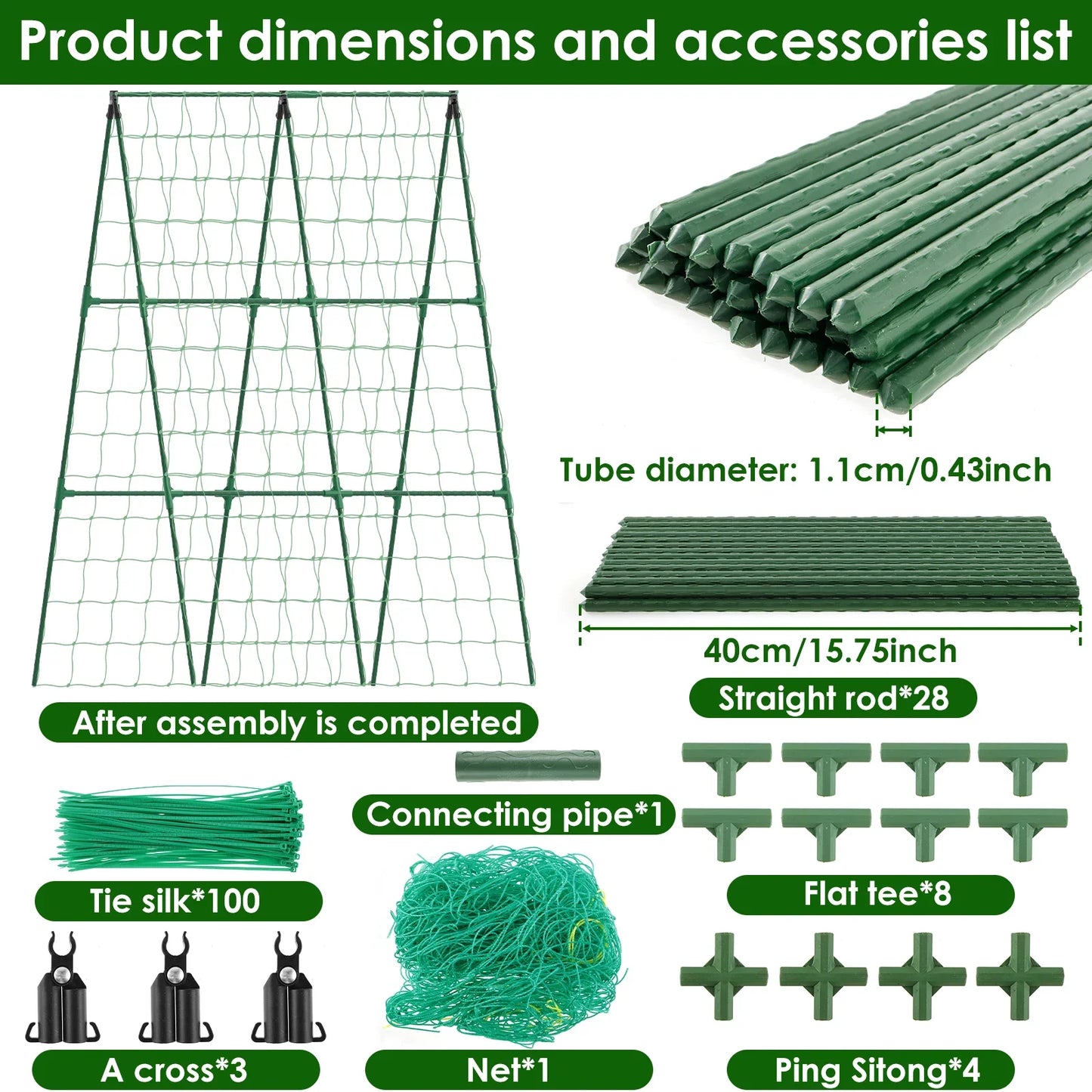 A-Frame Cucumber Trellis – Adjustable Vegetable Climbing Support