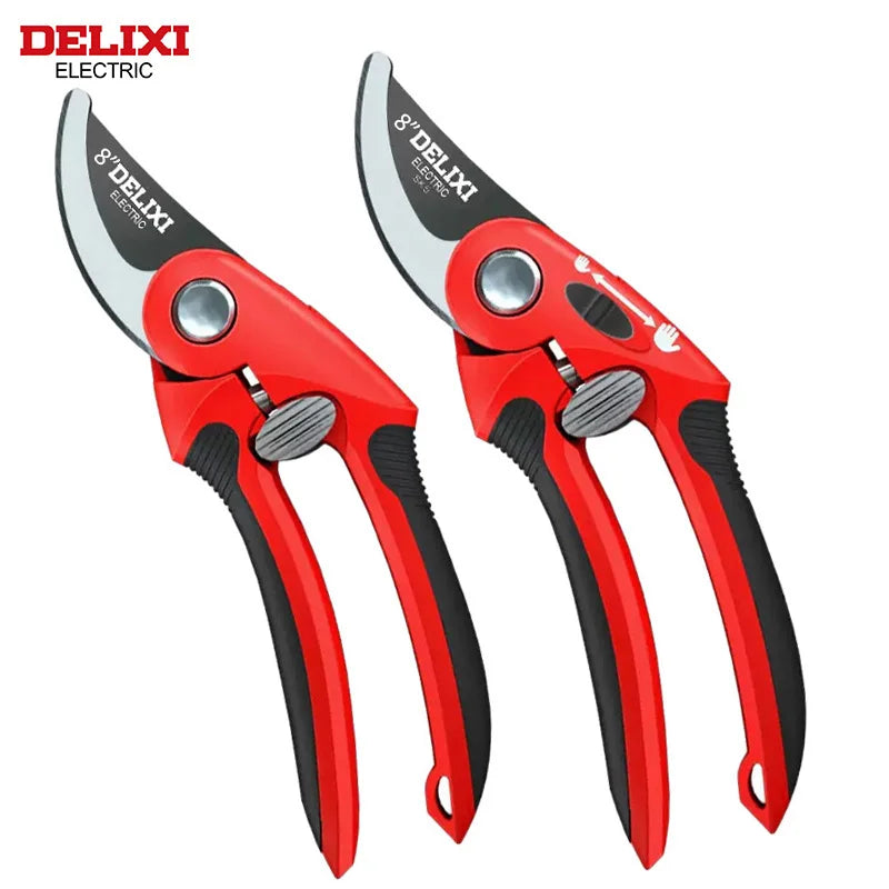 DELIXI Electric Pruning Shears – Stainless Steel Blade, Ergonomic Rubber Handle