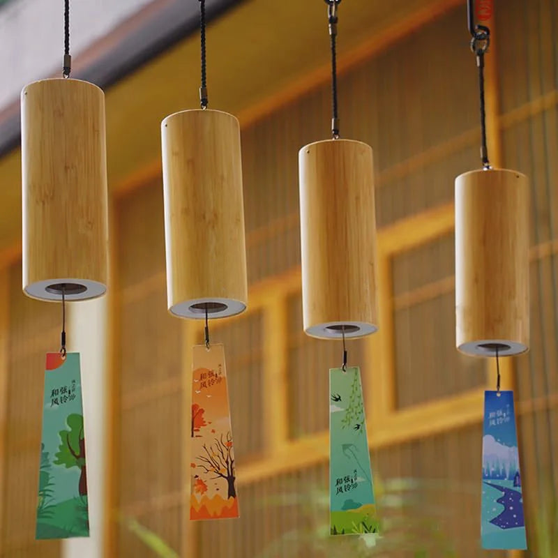 Bamboo Wind Chime – 8-Tone Zen Meditation Chimes with C, G, Am, Dm Chords for Home & Garden