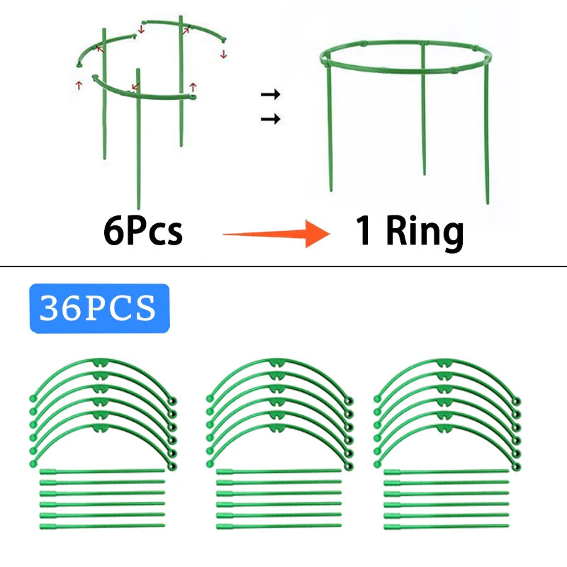 Plant Support Stakes – Semicircle Trellis for Potted Vines & Flowers