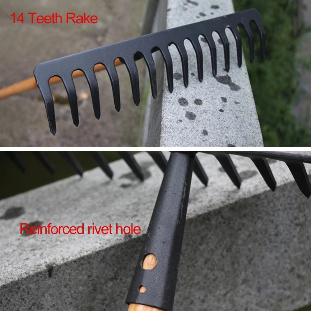 14-Tooth Stainless Steel Farming Rake – Garden & Agricultural Tool