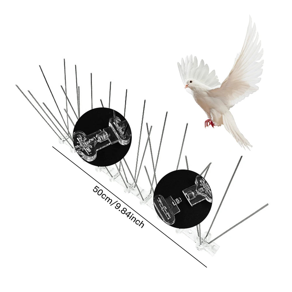 10pcs Stainless Steel Bird Repellent Spikes — Garden & Balcony Deterrent Set for Home Use