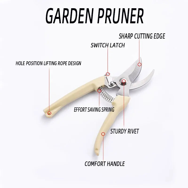 Stainless Steel Flower & Garden Scissors – Pruning, Grafting, and Branch Cutting Tool