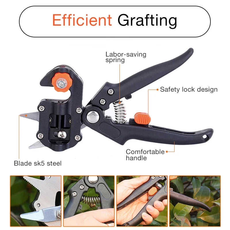 Professional Grafting Scissors & Pruning Shears — U & Ω Cut Fruit Tree Vaccination Tool