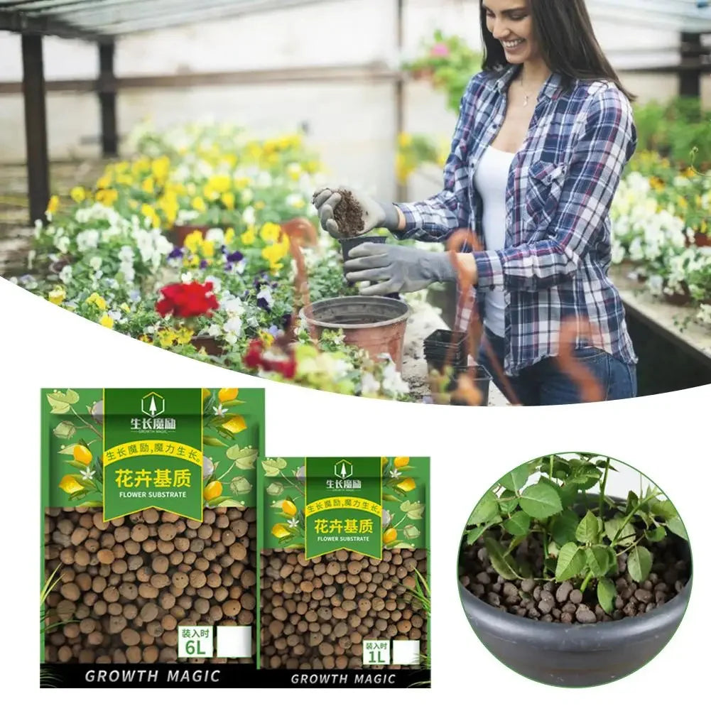 1L Natural Expanded Clay Pebbles for Hydroponics & Orchids
