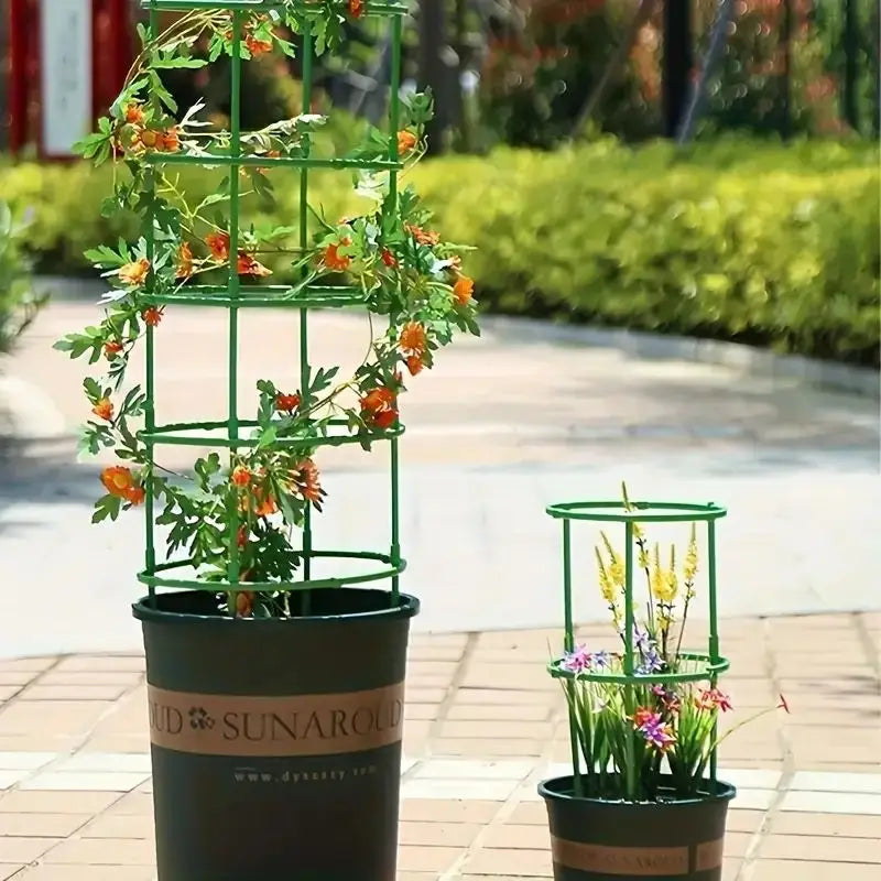Plant Support Stakes – Semicircle Trellis for Potted Vines & Flowers