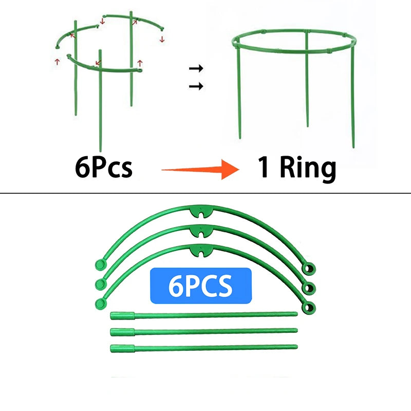 Plant Support Stakes – Semicircle Trellis for Potted Vines & Flowers