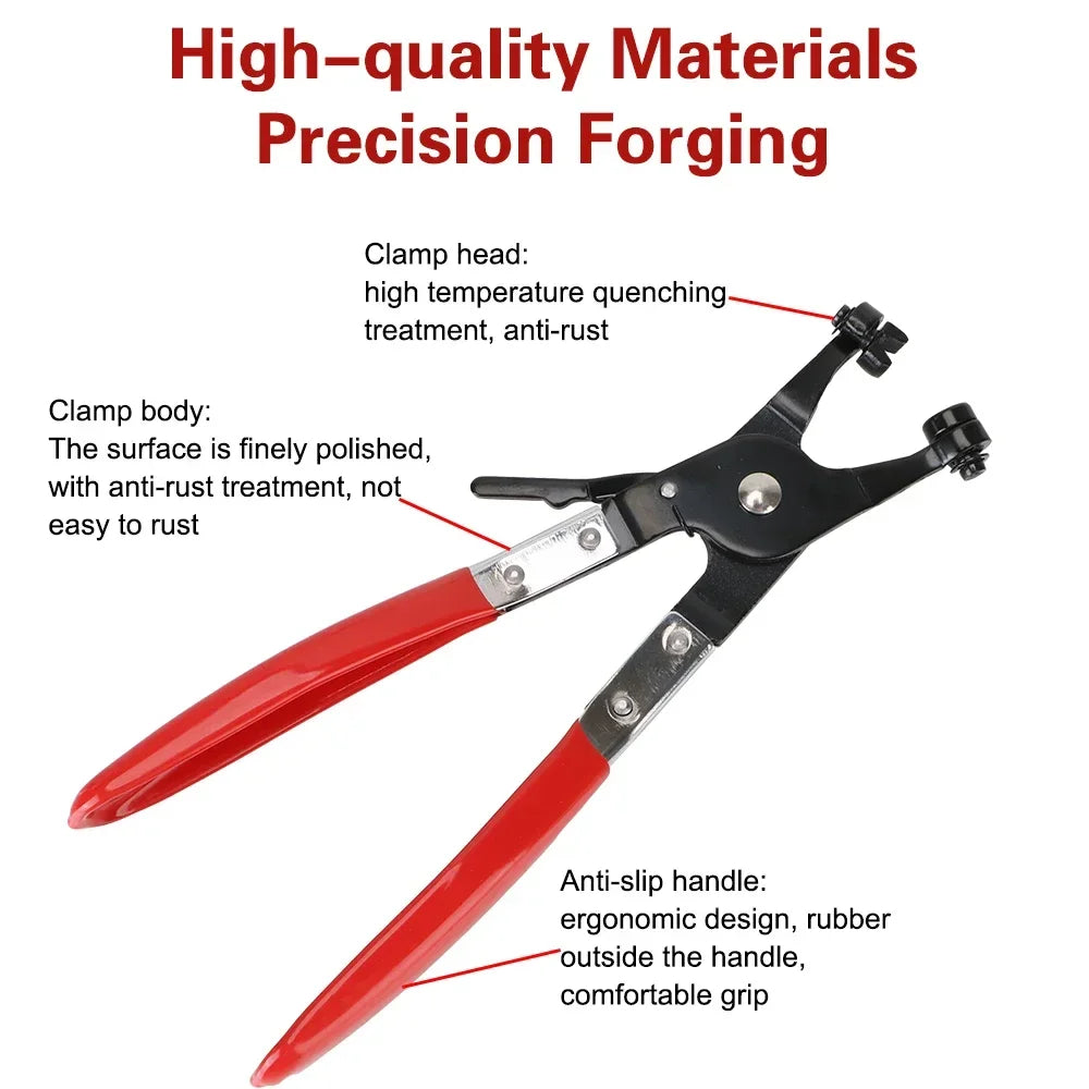 Clamp Puller Locking Hose Clamp Pliers – Flat Band Ring Tool for Garden & Auto Hose Removal