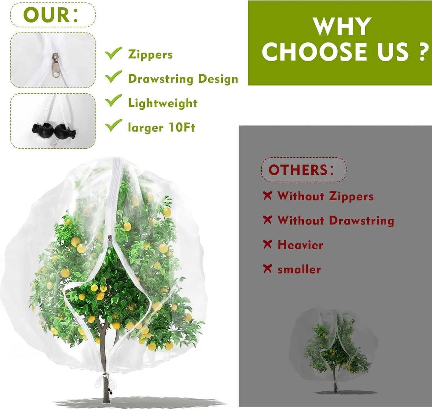 Plant Protection Net Bags – Anti-Bird & Pest Cover for Fruits & Veggies