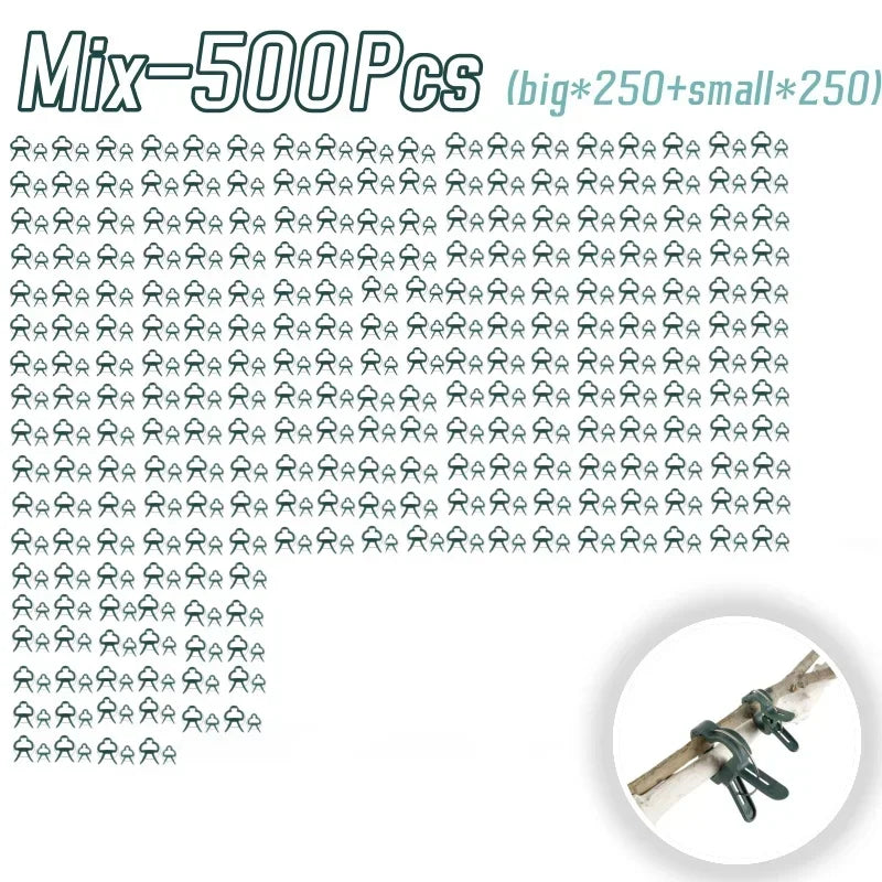 20–500PCS Reusable Plant Support Clips – Stem & Vine Fasteners for Tomatoes, Flowers & Vegetables