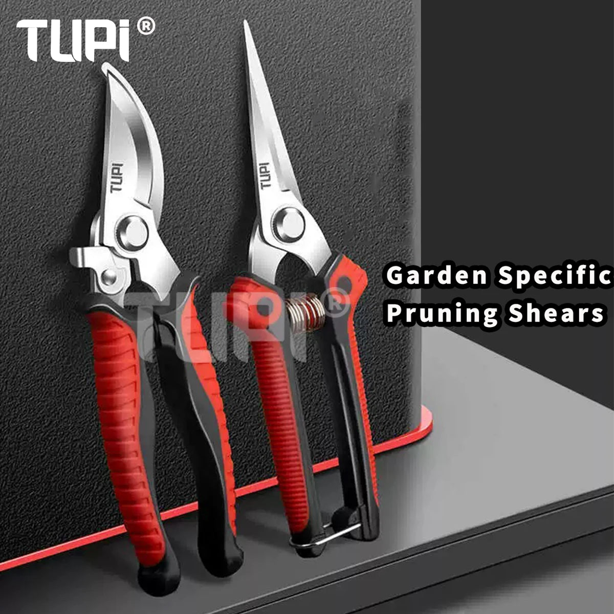 TUPI Bypass Pruning Shears – SK5 Steel Garden Clippers, Non-Slip Grip