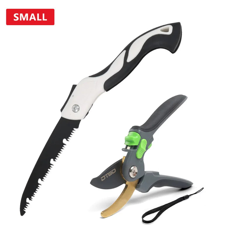 DTBD Garden Pruning Shears – Anvil Hand Tool with Folding Saw