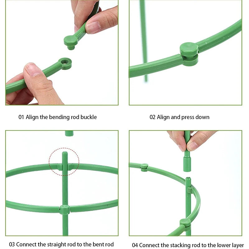 Plant Support Stakes – Semicircle Trellis for Potted Vines & Flowers
