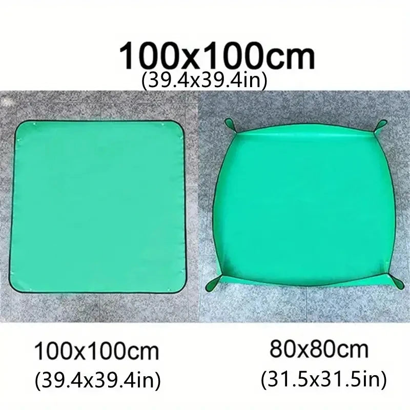 Waterproof Foldable Potting Mat – PE Planting Tray for Gardening