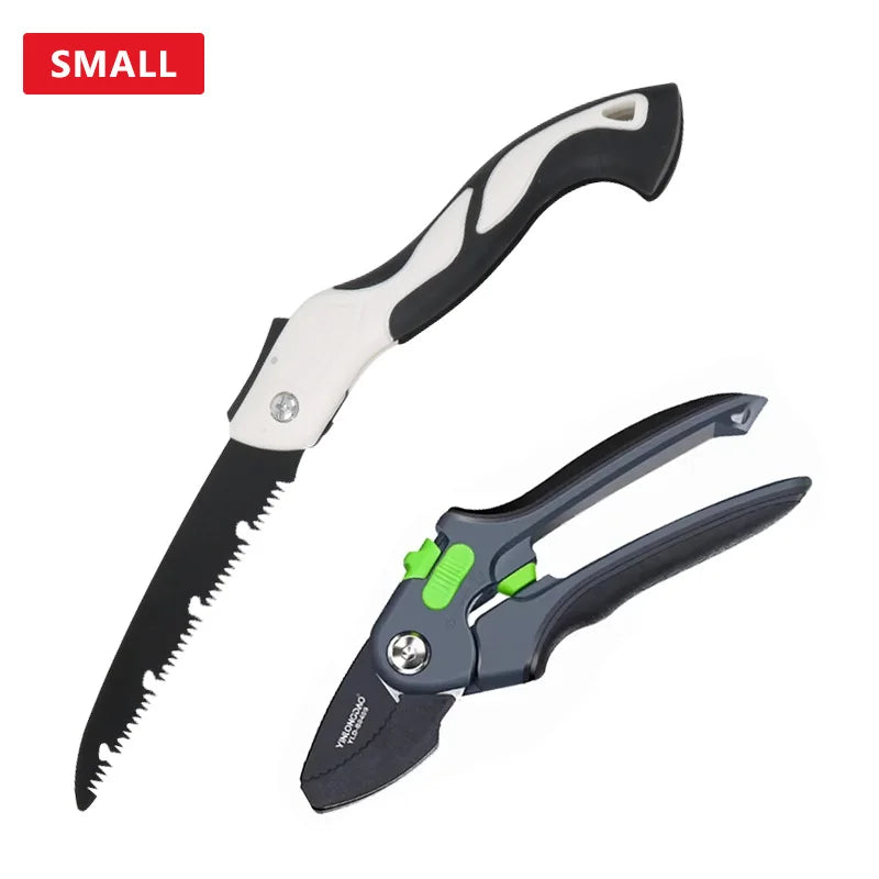 DTBD Garden Pruning Shears – Anvil Hand Tool with Folding Saw