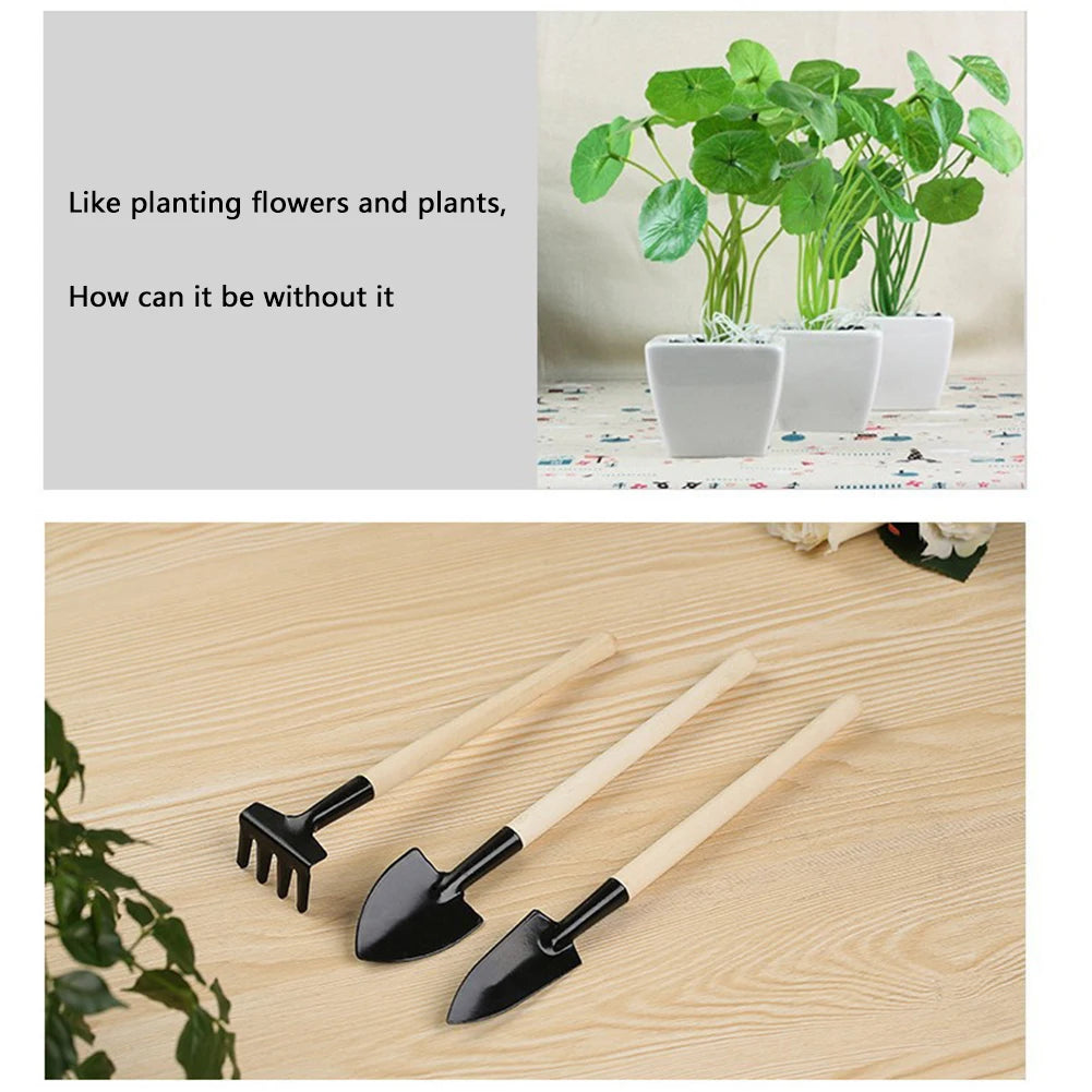 Mini Gardening Tool Set – 3pcs Rake & Shovel Kit for Pots & Bonsai