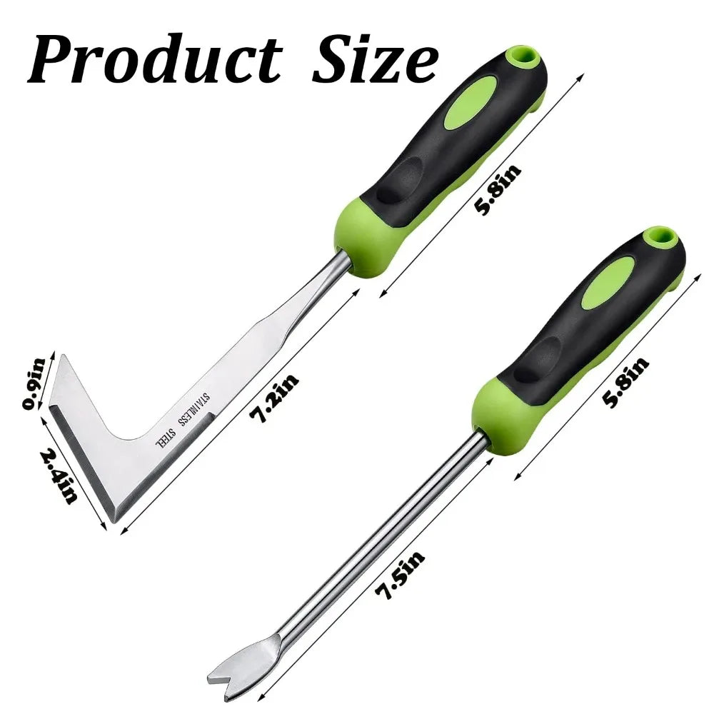 Stainless Steel L-Shaped Weeding Tool Set – Manual Garden Root Remover