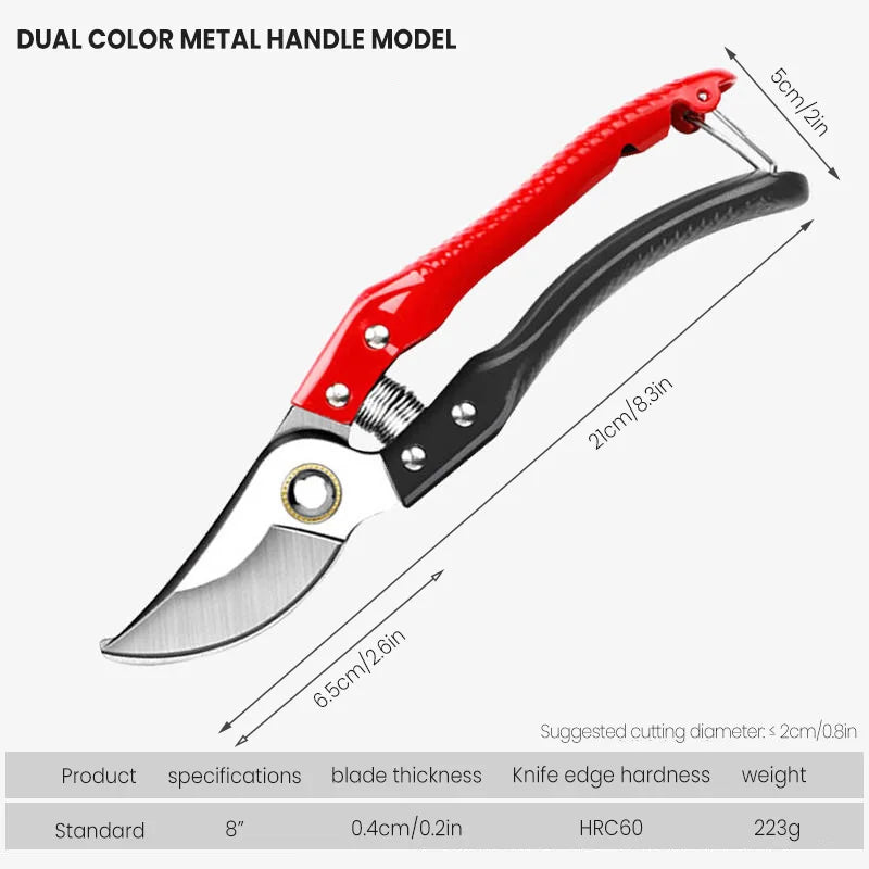AIRAJ Heavy-Duty Pruning Shears ā Ultra Sharp Garden Scissors with Anti-Slip Grip | Professional Bypass Hand Pruners